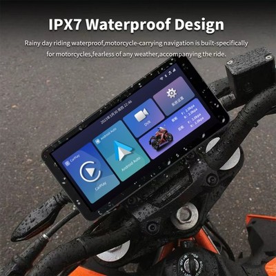 6.3'' IPS Touch Screen Portable Motorcycle Navigator GPS Wireless CarPlay IP68