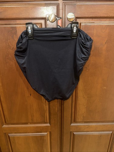 Vince Camuto Women's Black Draped M Solid Halter Bandeau Tankini Swim Set - Picture 14 of 15