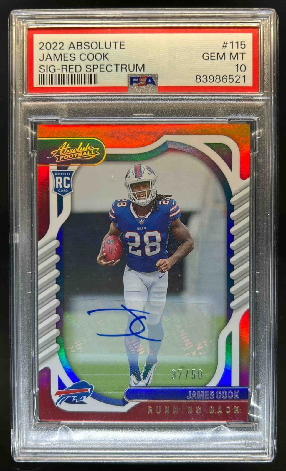 James Cook Panini Absolute #115 Signature-Red Spectrum