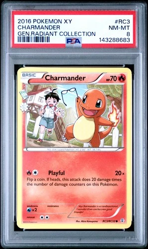 2016 POKEMON XY GENERATIONS RADIANT COLL #RC3 CHARMANDER PSA 8