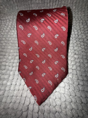 Tommy Hilfiger Krawatte Krawatte rot mehrfarbig 100% italienische Seide - Bild 4 von 5