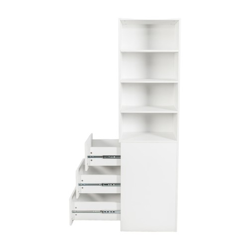 Carro de almacenamiento blanco, grande, delgado, carro rodante de cocina, gabinete de almacenamiento estrecho con - Imagen 63 de 163