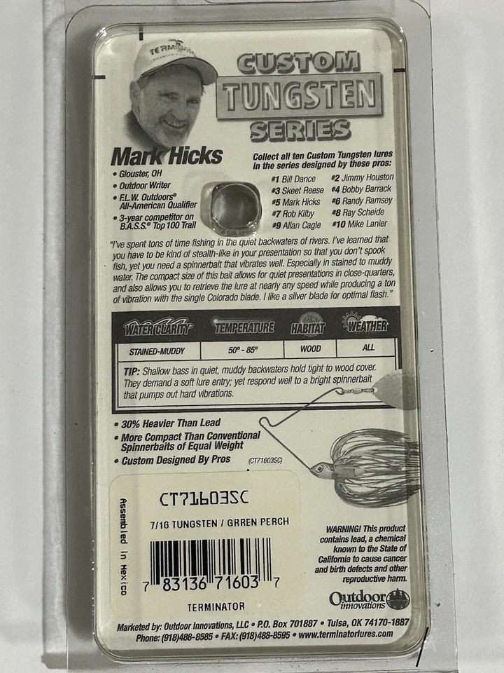 СНЯТ С ПРОИЗВОДСТВА 7/16 УНЦИЙ. ТЕРМИНАТОР ЗАКАЗ ВОЛЬФРАМА ТИТАНА СПИННЕРБЕЙТ NIP - Изображение 4 из 4