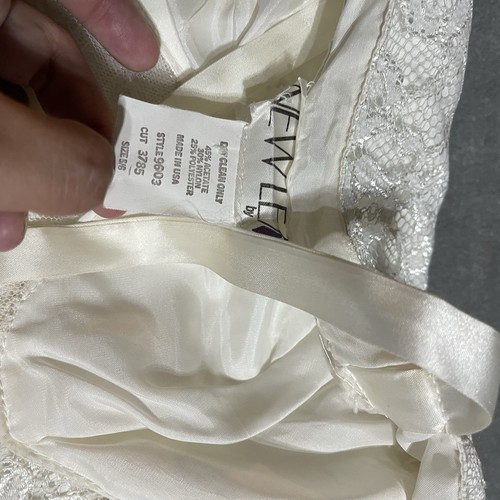 Nuevo vestido vintage de hojas para mujer 6 blanco marfil encaje en capas cuello alto fiesta - Imagen 4 de 5