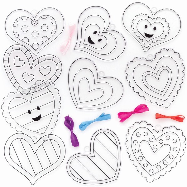 SonnenfäNger Bastelset 10Er Pack Herz Buntglas FüR Kinder, Baker Ross,-image