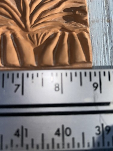 Vintage Terracotta Decorative Floral Rose Design 4x9 hand carved raised Motif - Picture 6 of 7