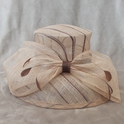 Special Occasion Hat Wedding Formal Races Ascot Mother Bride Groom.Natural Fibre - Picture 10 of 16
