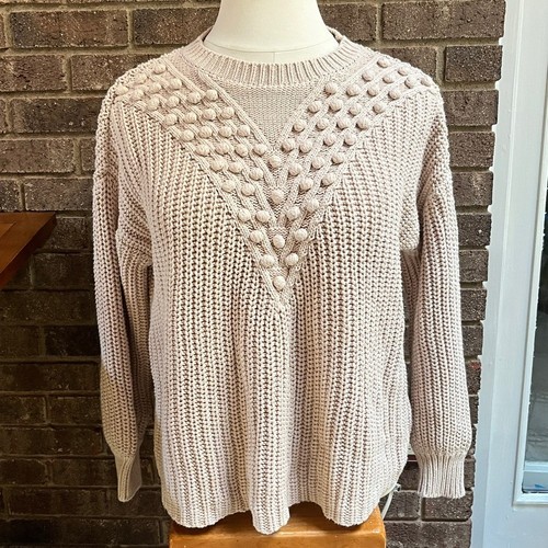 In Loom Grobstrickpullover Creme Struktur M/L - Bild 4 von 9