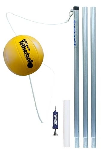 Juego de Tetherball Permanente Exterior con Accesorios (Poste de 3 Piezas) Amarillo/Plateado Foto 3 de 3