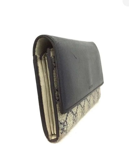 đź‘› AUTHENTISCHE GUCCI GG LOGO PVC LEDER LANGE BILFOLD GELDBĂ–RSE - Bild 2 von 7