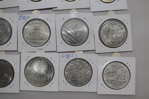 🧭 🇵🇹 PORTUGAL 200 + 250 ESCUDOS COINS COLLECTION WITH SILVER B84 #149 - Picture 9 of 11