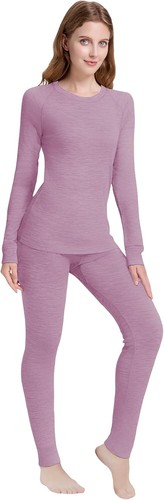 Mujeres 100% Lana Merino Conjunto de Capa Base Térmica Invierno Esquí Top UT Long Johns Set - Imagen 15 de 110