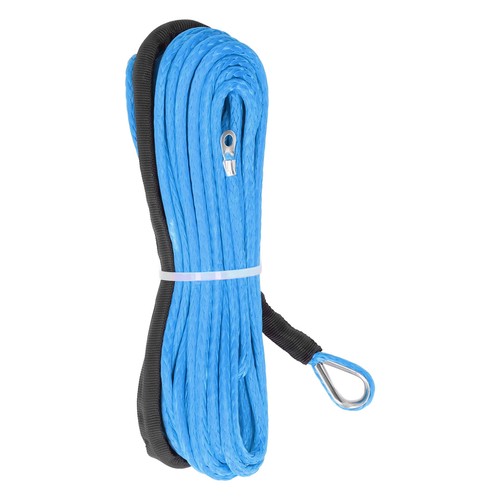 Blue Synthetic Winch Rope 4.8mmx15m for ATV UTV 5500lbs Load