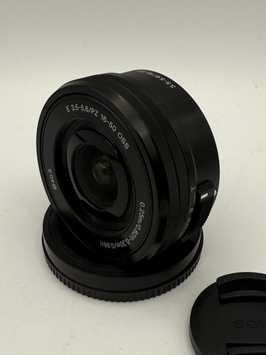 Sony E PZ 16-50mm f/3.5-5.6 OSS Power Zoom Lens Black SELP1650 Front Back Caps - Picture 3 of 19