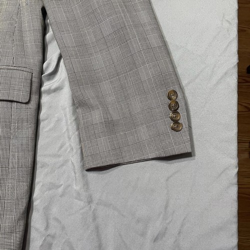 Chaps Ralph Lauren 3 Button Suit Check Gray Wool Cashmere 44R 39x28 - Picture 3 of 24
