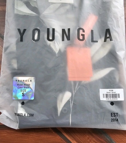 YoungLA Abotonada Negra Floral Lah Casa Hawaiana Para Hombre Pequeña Con Etiquetas Tropical - Imagen 11 de 11