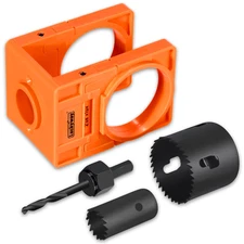 Door Lock Installation Kit for 1-3/8" - 1-3/4" Wooden Doors with Guide Template,