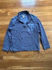 Blue Quarter-Zip textured knit Pullover with pocket. NWOT.