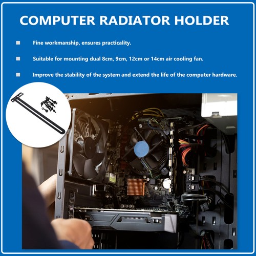 Computer Radiator Holder Fan Mount Rack Vertical Cooling Bracket DIY - Afbeelding 8 van 12
