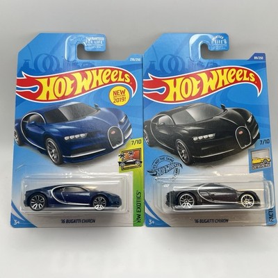 Hot Wheels '16 Bugatti Chiron Lot of (2) Blue/Black New!!!!!