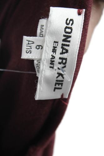 Sonia Rykiel Girls Long Sleeve Crew Neck Knit Tee Shirt Red Size 6 - Picture 3 of 5