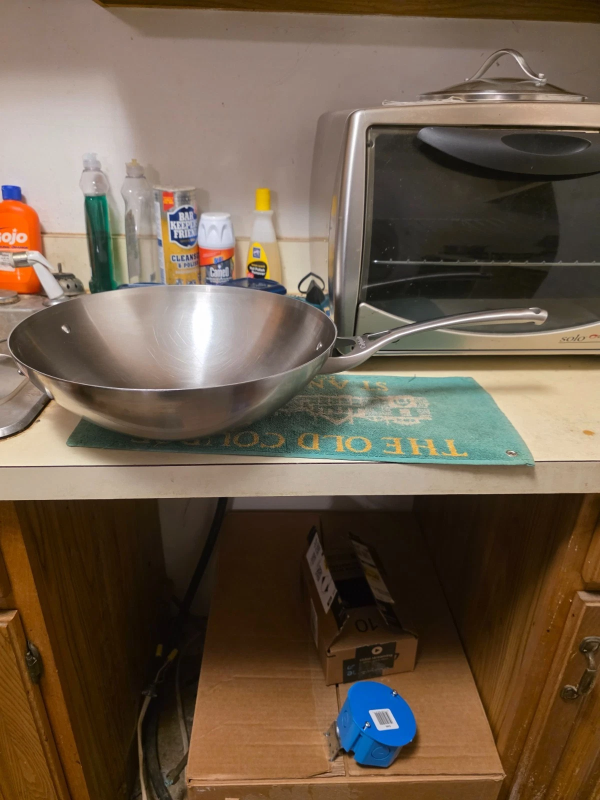 Calphalon Stainless Steel Wok Pan 13 Inch 155 Induction No Lid Silver Cookware