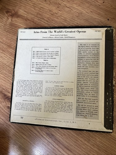 Arias From The Worlds Greatest Operas Soloists From La Scala Opera Reel To Reel - Picture 2 of 4