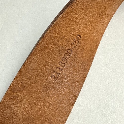 Cinturón de vestir Polo Ralph Lauren con logotipo para hombre talla 36 marrón cuero liso latón de colección - Imagen 6 de 10