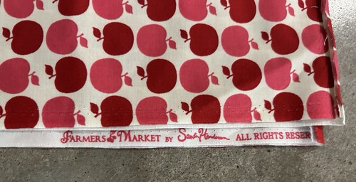 Apple Dot Red Farmers Market Sandi Henderson Michael Miller Fabric OOP 1.5 YD - Picture 2 of 2