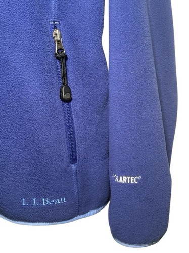 LL Bean Women’s Small Long Sleeve Blue Full Zip Polartec Fleece Jacket Outdoors - Picture 7 of 9