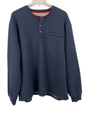 Coleman Sherpa Lined Blue Henley Long Sleeve Sweatshirt Mens Size XXL