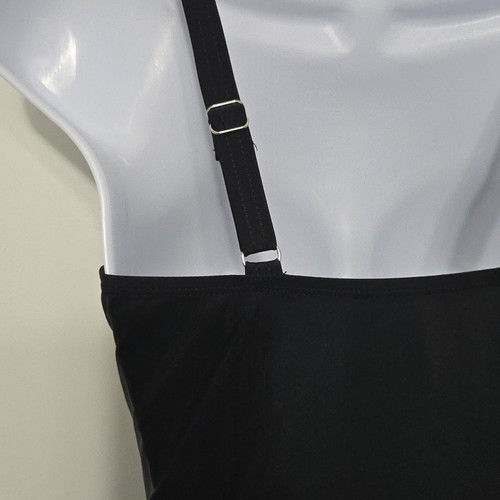 Women’s Black Ruched Slimming Tankini Swimsuit Set Size M Brief Bottom NWOT - Picture 8 of 12