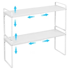 15.5 to 25.5 Inch Expandable Kitchen Cabinet Organizer Shelf 30 LBS Heavy Duty