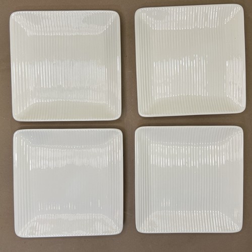 Juego de 8 platos cuadrados acanalados vintage de porcelana - Max Roesler & Erphila Alemania  - Imagen 11 de 14