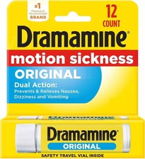 Dramamine Original - Motion Sickness Relief Dual Action - 12 Tablets - FREE POST