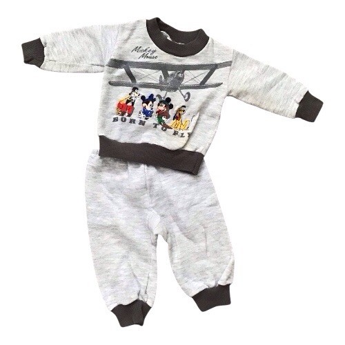Juego de 2 piezas vintage de Mickey Mouse de Disney bordado 12 meses nacido para volar - Imagen 1 de 6