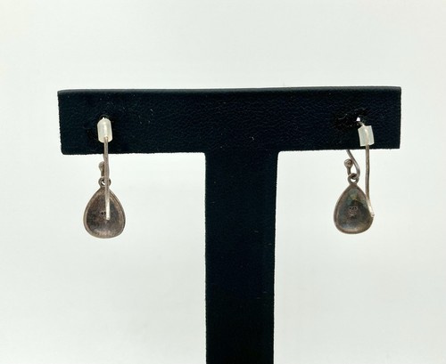 Teardrop Shape 925 Sterling Silver Earrings - Petite Star Dangle - Picture 2 of 5