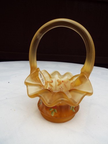 Fenton Mini Schlacke Glaskorb, HP, Etikett - Bild 2 von 6