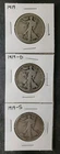1919 (P), D, and S 50c Walking Liberty Silver Half Dollars