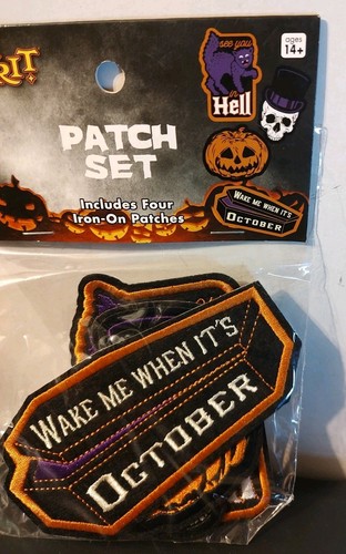 Spirit Halloween Patch Set di 4 Esclusive Iron On Wake Me When it’s Ottobre Nuove - Foto 2 di 4