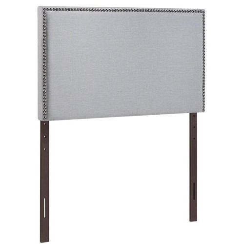 Modway Region Nailhead Twin Upholstered Linen Fabric Headboard in Sky Gray - Picture 2 of 5