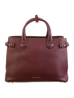 BURBERRY Banner House Nova Check Mahogany Red Calfskin