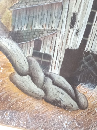 VTG Rare Mormon Row Barn Art Unique Orig Framed Metaphoric Edith Hatcher 18"X20" - Picture 4 of 20