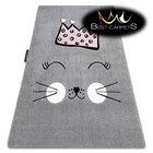MODERN KIDS ROOM RUG Cat 'PETIT' Crown Thick grey Best-Carpets for children