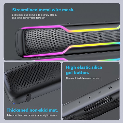 3.5mm Wired Home Sound Bar Subwoofer Theater Soundbar Bluetooth Speaker Desktop - Picture 11 of 14