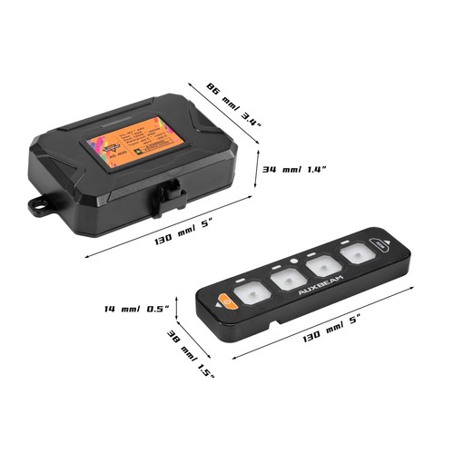 AUXBEAM Slim 4 Gang RGB Switch Panel bluetooth APP For Car Boat Marine RV Truck - Picture 10 of 11