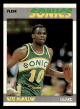 1987 FLEER NATE MCMILLAN SEATTLE SUPERSONICS #75 EX-MT X9435