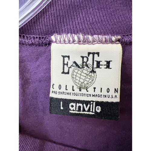 80's Anvil Earth Collection Blank T-Shirt Men's Purple L - Picture 3 of 7