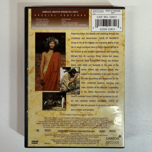 Jesus of Nazareth Unedited 2-Disc Set DVD Video 2000 Artisan Entertainment 12811 - Picture 2 of 10