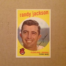 RANDY JACKSON #394 INDIANS Pitcher  NM-mint 1959 Topps Baseball NO CREASE 